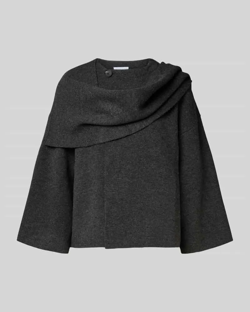 JAKE*S Strickjacke mit Rundhalsausschnitt Dunkelgrau