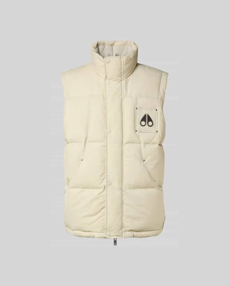 Moose Knuckles Daunenweste mit Stehkragen Offwhite