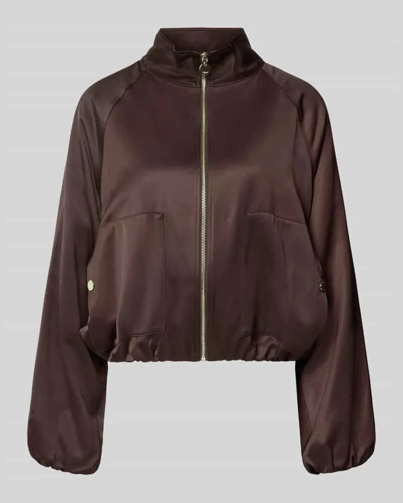 S.Oliver Regular Fit Blouson aus Viskose-Mix Dunkelbraun
