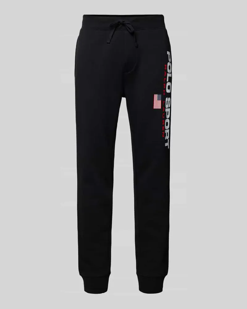 Ralph Lauren Slim Fit Sweatpants mit Label-Print Black