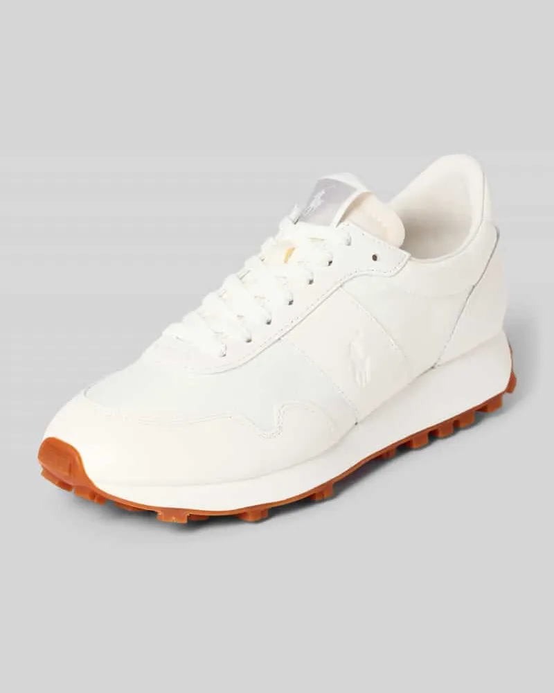 Ralph Lauren Sneaker aus Leder-Textil-Mix mit Label-Detail Weiss