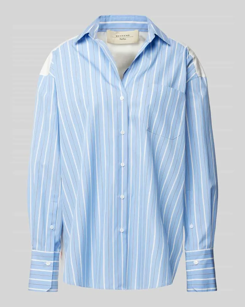 Max Mara Hemdbluse mit Knopfleiste Modell 'NADAR Hellblau