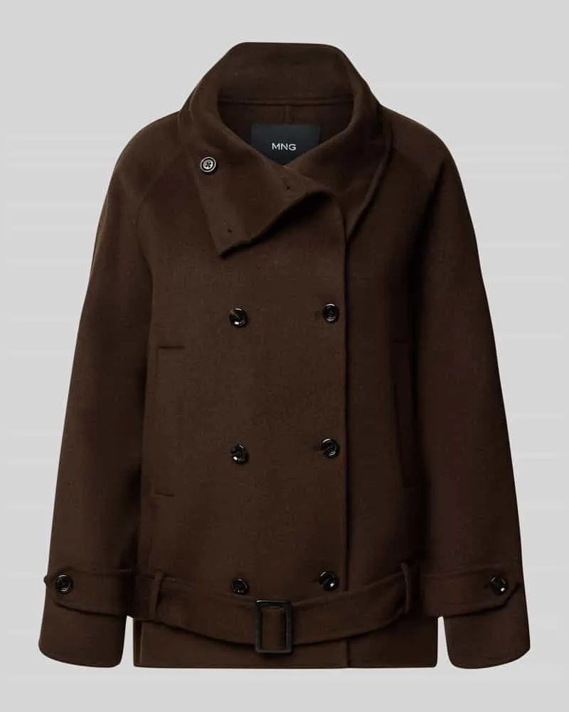 Mango Regular Fit Jacke mit Viskose-Anteil Modell 'MASS Dunkelbraun