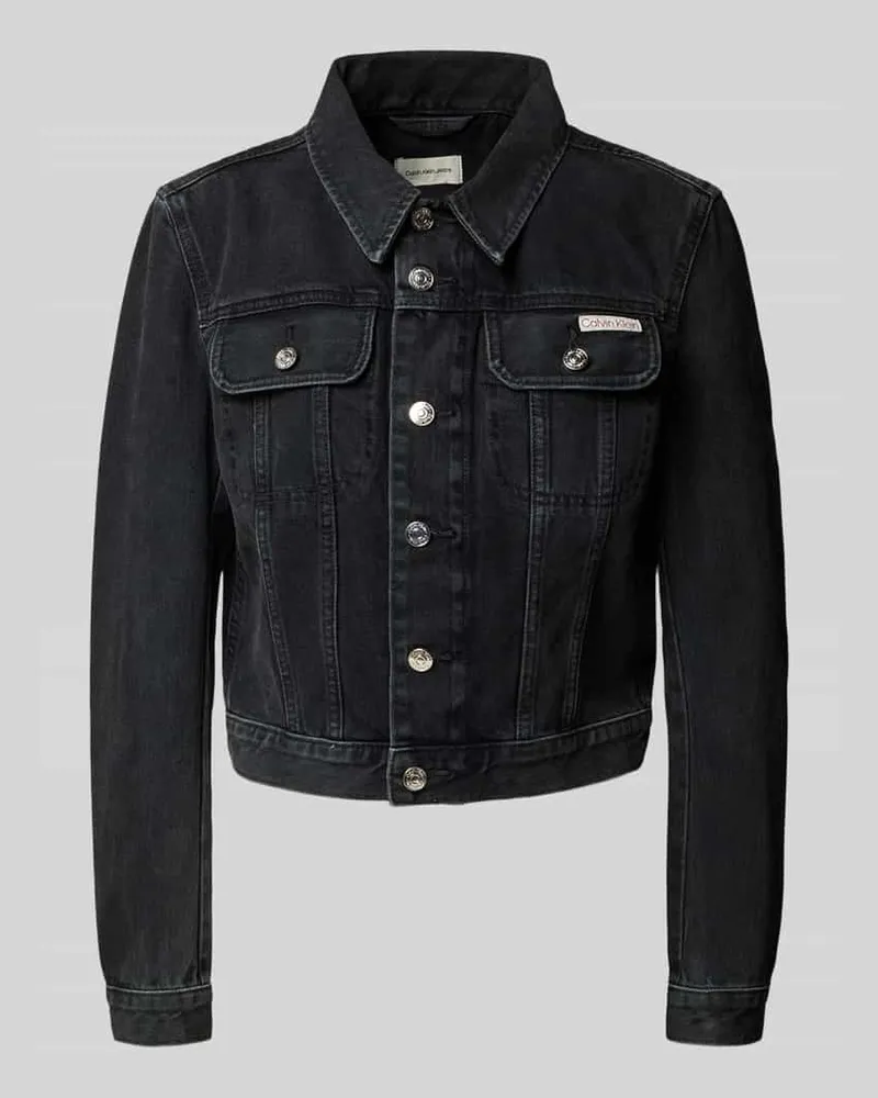 Calvin Klein Jeansjacke mit Knopfleiste Anthrazit