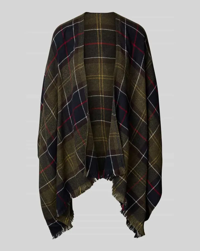 Barbour Poncho mit Karo-Muster Modell 'STAFFEN Oliv
