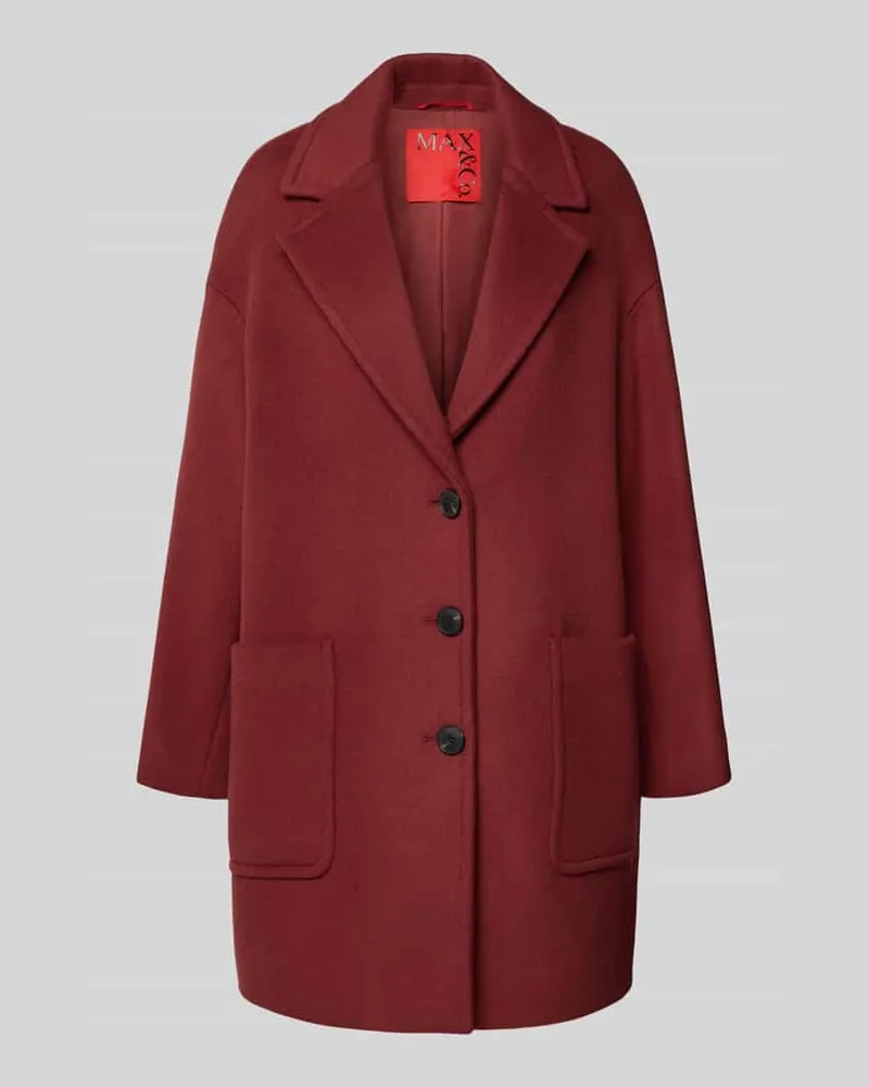 MAX&Co. Relaxed Fit Wollmantel mit Reverskragen Modell 'TAROCCO Bordeaux