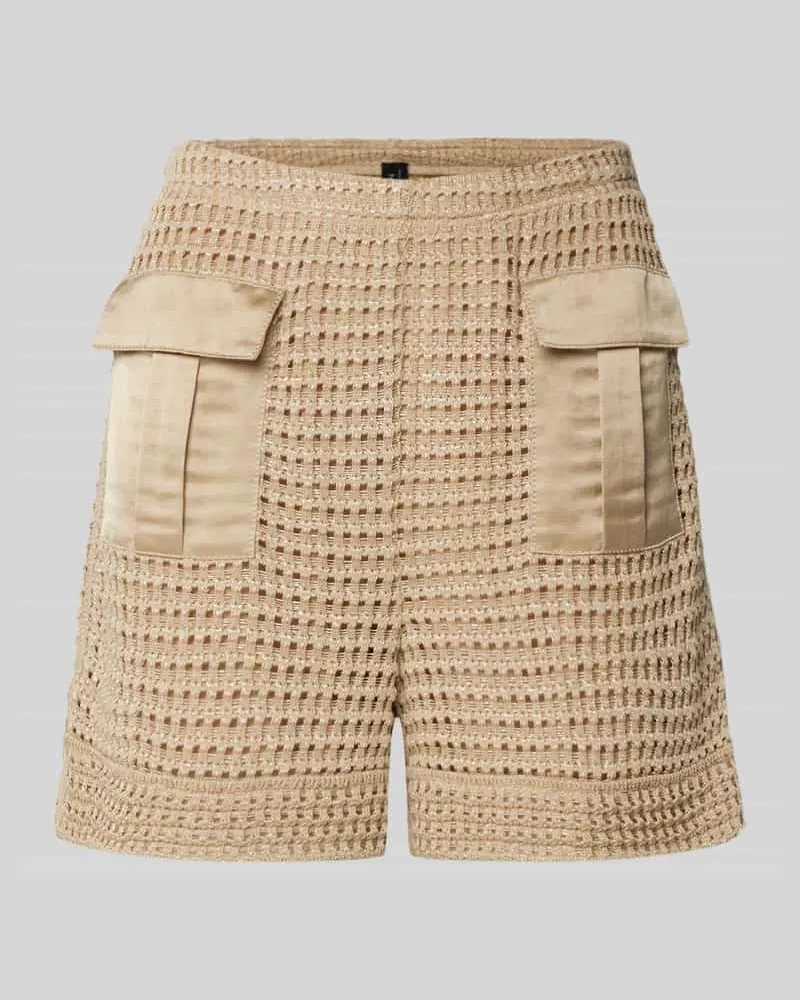 Marc Cain Shorts mit Pattentaschen und Effektgarn Sand