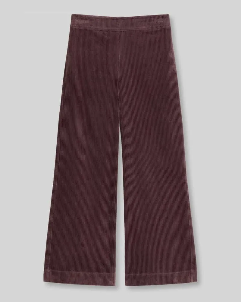 Marc O'Polo Wide Leg Cordhose aus reiner Baumwolle Dunkelrot