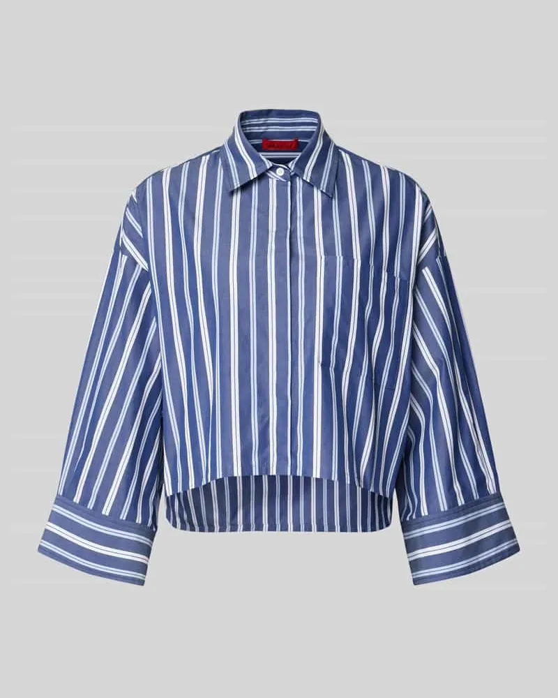 MAX&Co. Boxy Fit Hemdbluse aus reiner Baumwolle Modell 'VELOCE Marine