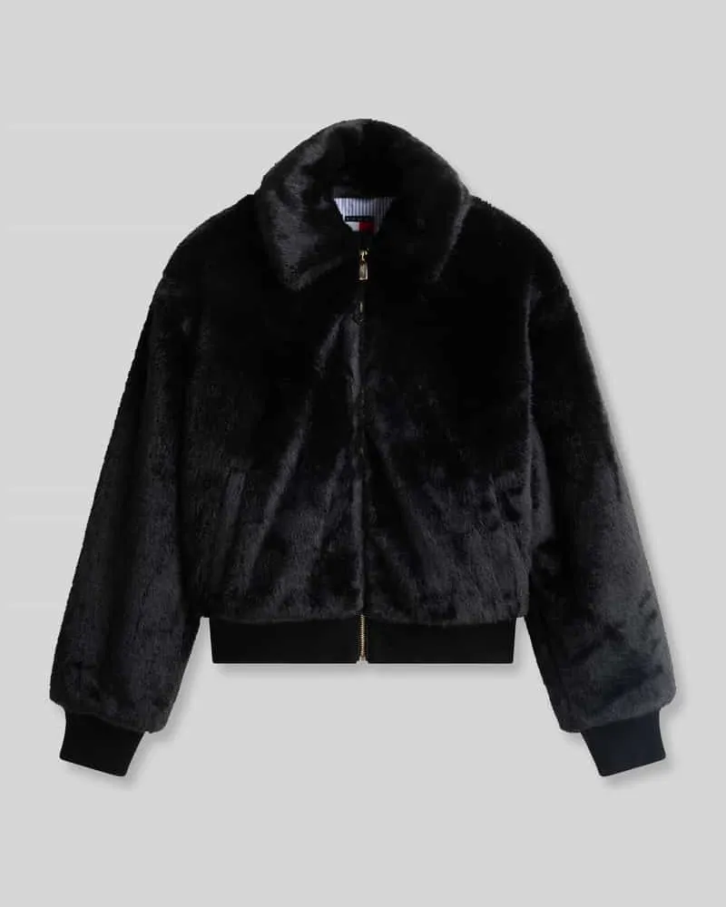 Tommy Hilfiger Teddyjacke mit Reißverschluss Black
