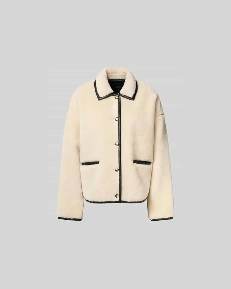 Anine Bing Regular Fit Jacke mit Woll-Anteil Ecru