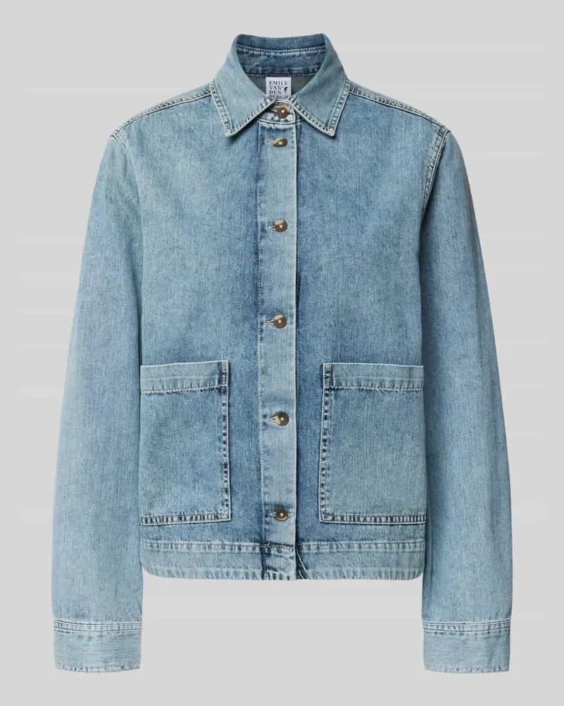 Emily van den Bergh Jeansjacke mit aufgesetzten Taschen Hellblau