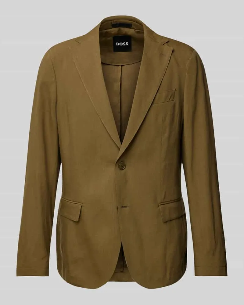 HUGO BOSS Leinensakko mit Brustleistentasche Modell 'Hanry Oliv