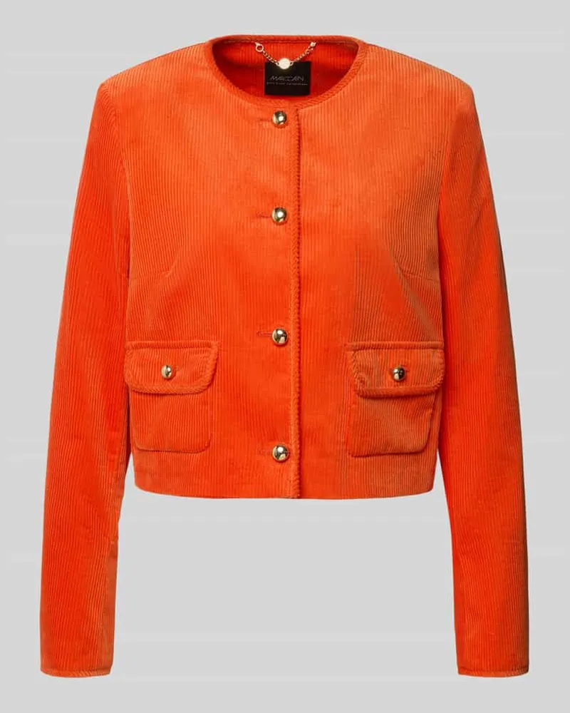 Marc Cain Regular Fit Blazer aus Cord mit Rundhalsausschnitt Orange