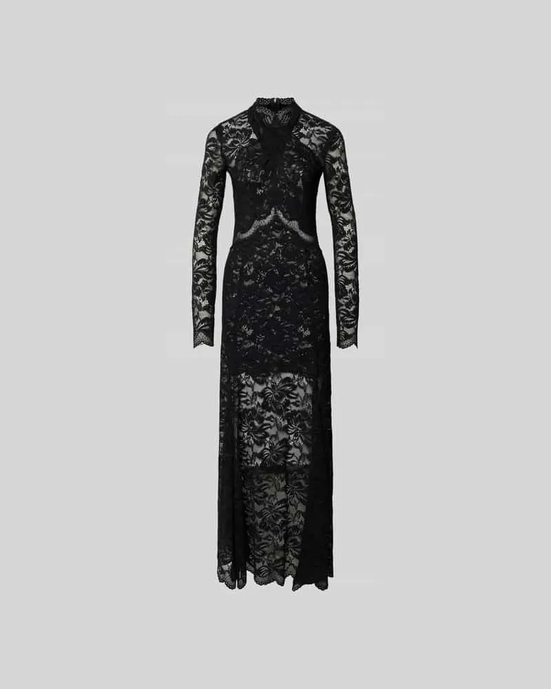 Paco Rabanne Maxikleid aus Spitze mit Stretch-Anteil Black