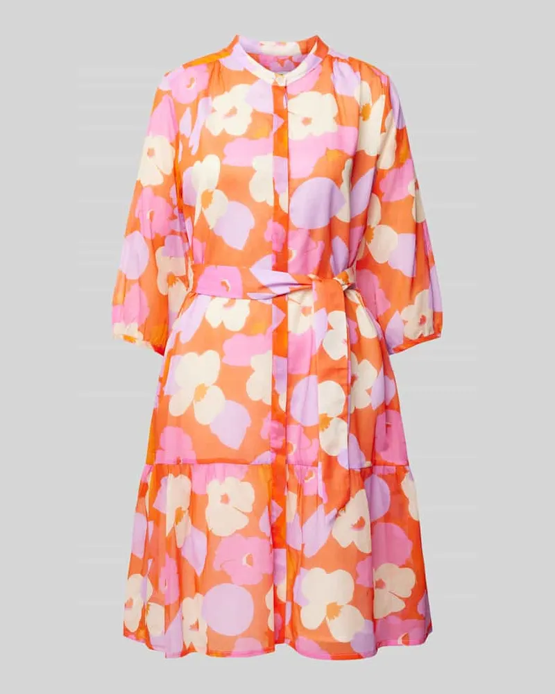 0039 Italy Knielanges Kleid mit verdeckter Knopfleiste Modell 'MILO Pink