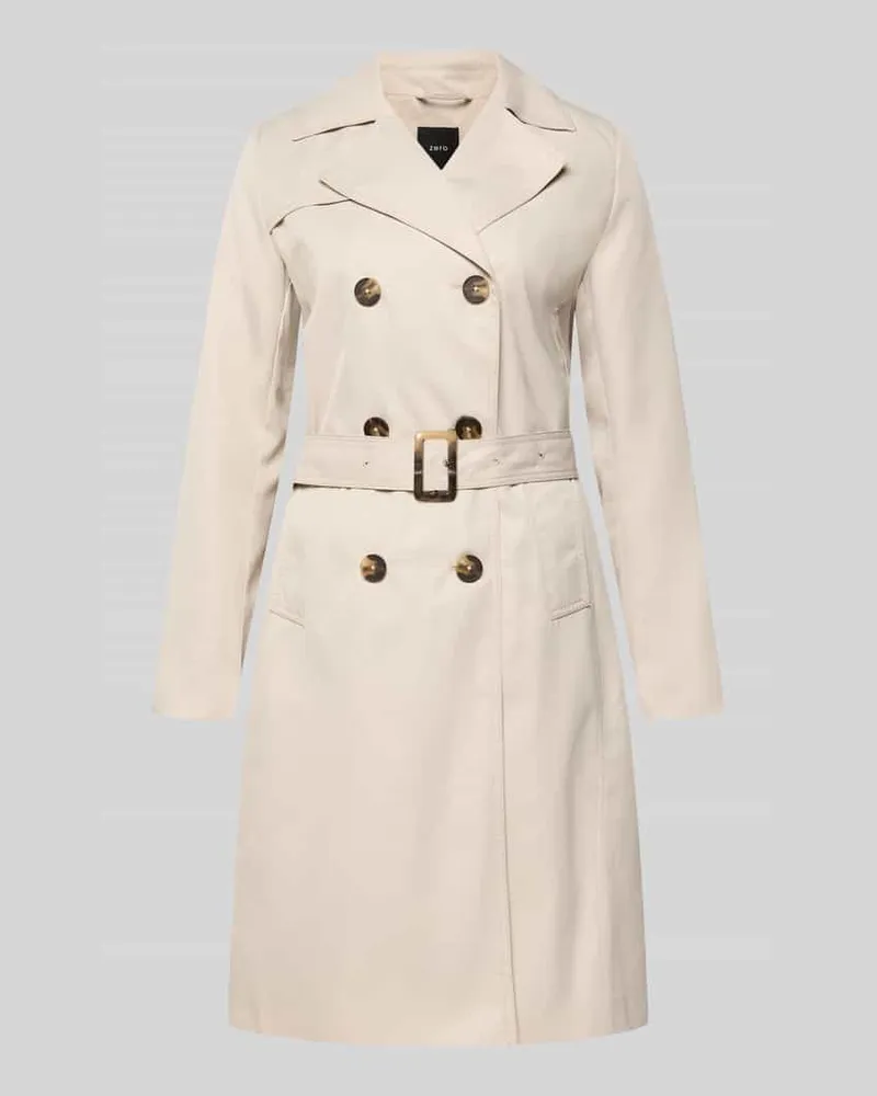 ZERO Trenchcoat mit Gürtel und seitlichen Eingrifftaschen Beige
