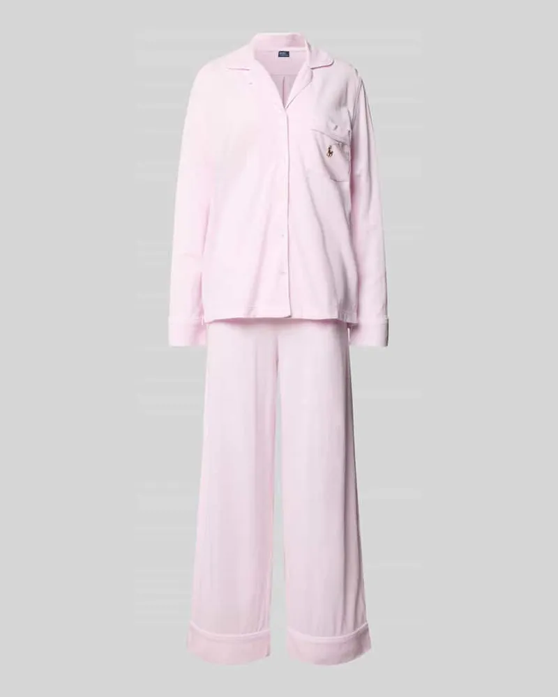 Ralph Lauren Pyjama mit Logo-Stitchings Modell 'OXFORD Madison Rosa