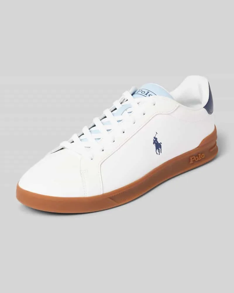 Ralph Lauren Ledersneaker mit Logo-Stitching Weiss