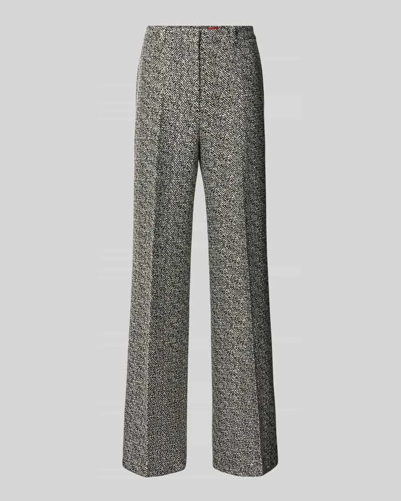 HUGO BOSS Regular Fit Weite Hose mit Baumwoll-Anteil Modell 'Hasmina Black