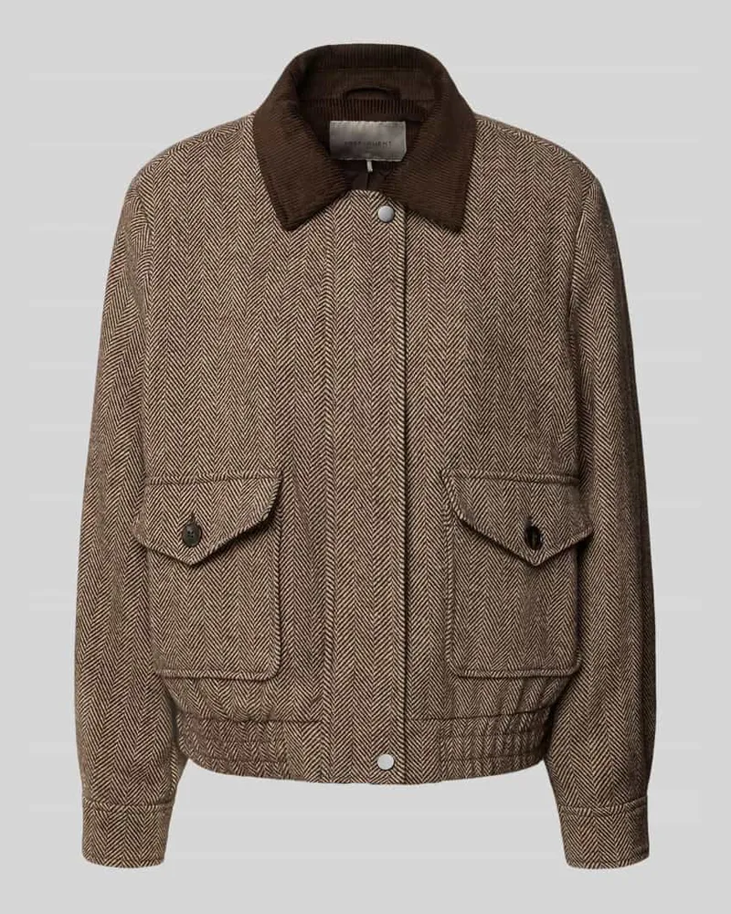 FREEQUENT Jacke mit Woll-Anteil und Pattentaschen Modell 'Mila Dunkelbraun