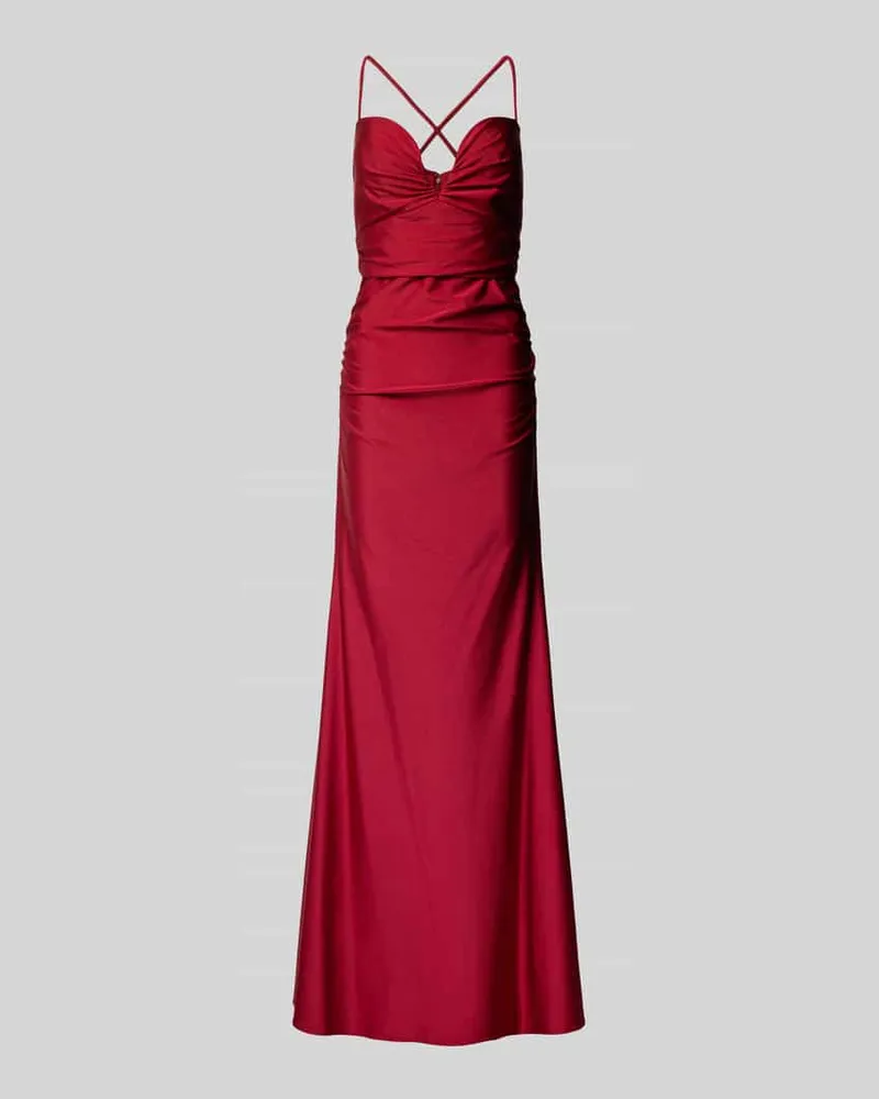 Unique Talliertes Abendkleid mit Raffungen Rot
