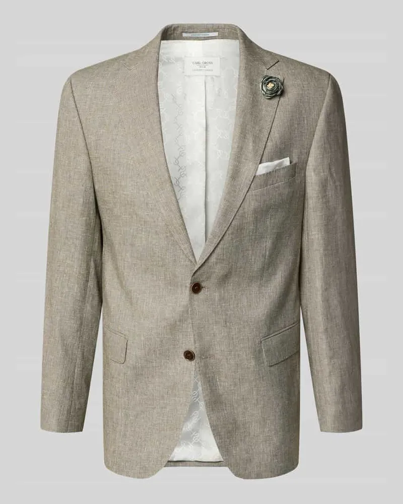 Carl Gross Sakko mit Applikation Modell 'Tannon Hellbraun