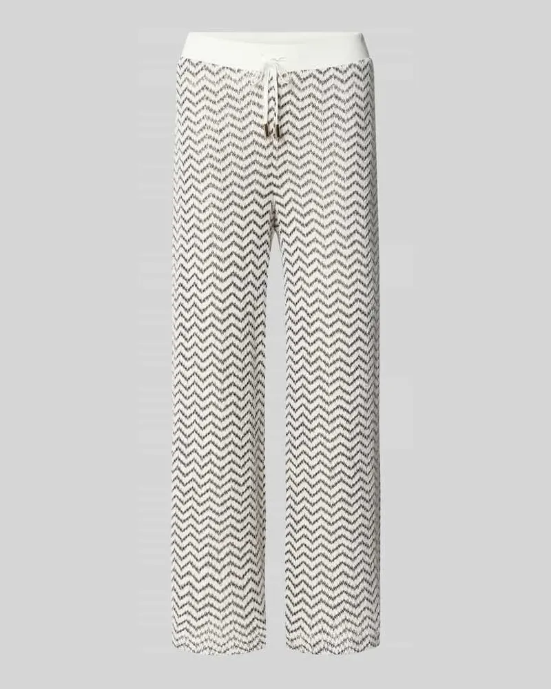 COMMA Schlupfhose im Allover-Look mit Tunnelzug Offwhite