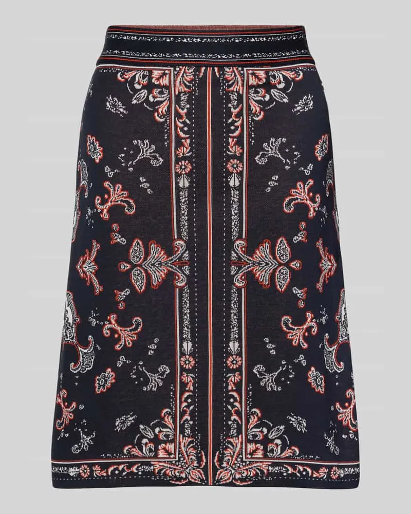 Marc Cain Knielanger Strickrock im Allover-Look Marine