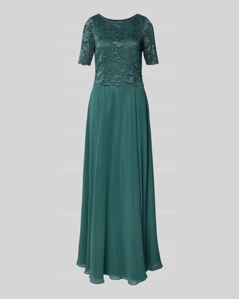 Vera Mont Abendkleid mit Spitze und Rundhalsausschnitt Smaragd