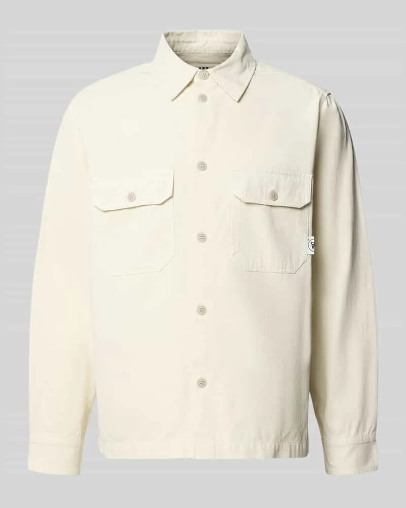 Wood Wood Regular Fit Hemdjacke mit Brusttaschen Modell 'Clay Offwhite