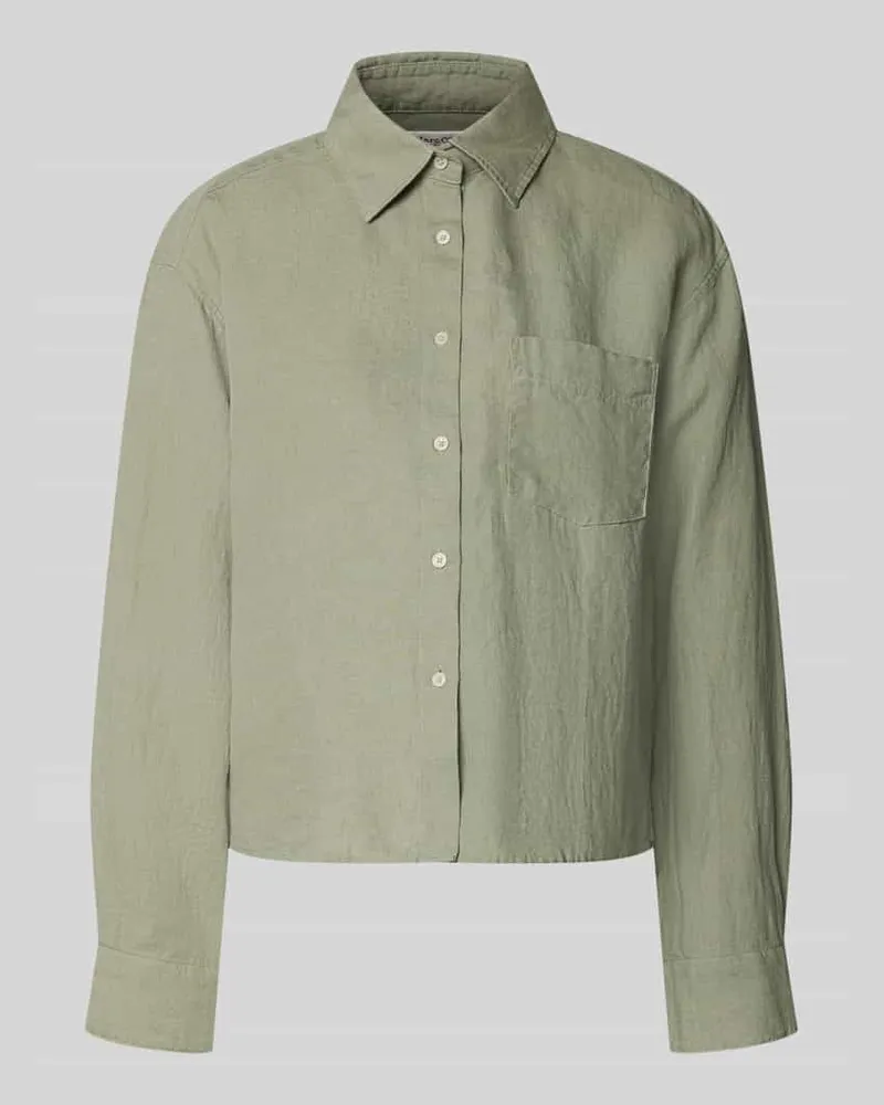 Marc O'Polo Regular Fit Leinenbluse mit Brusttasche Hellgruen