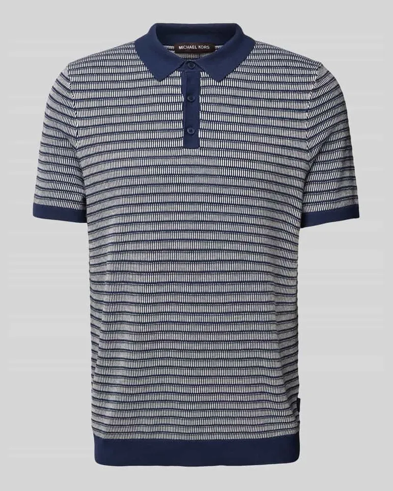 Michael Kors Regular Fit Poloshirt mit Strukturmuster Modell 'TUCK STRIPE Marine