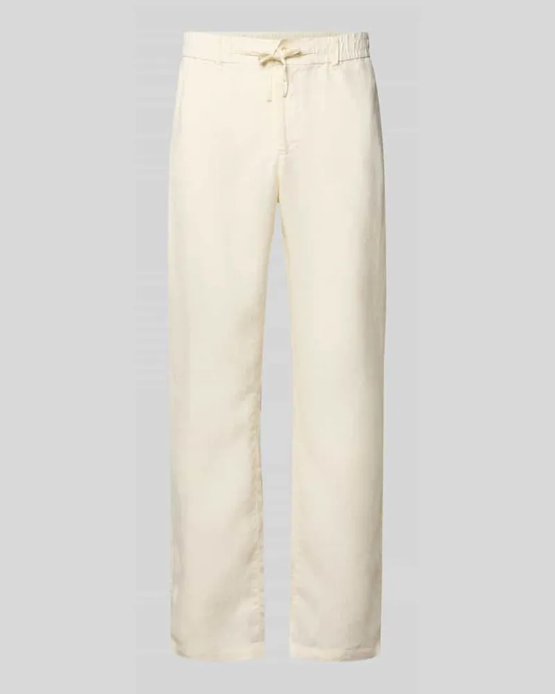Gant Regular Fit Leinenhose mit elastischem Bund Offwhite