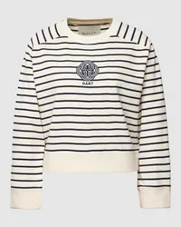 Gant Sweatshirt mit Streifenmuster Offwhite