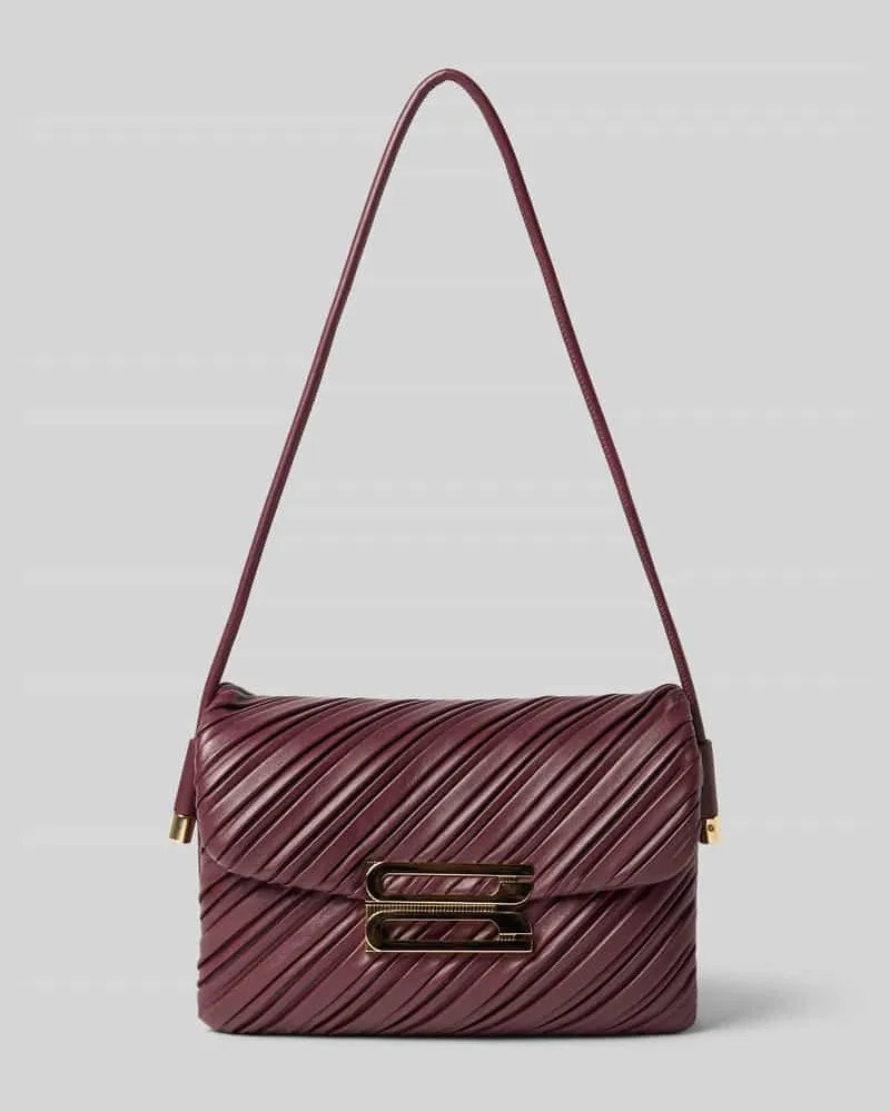Victoria Beckham Crossbody Bag aus echtem Leder Bordeaux