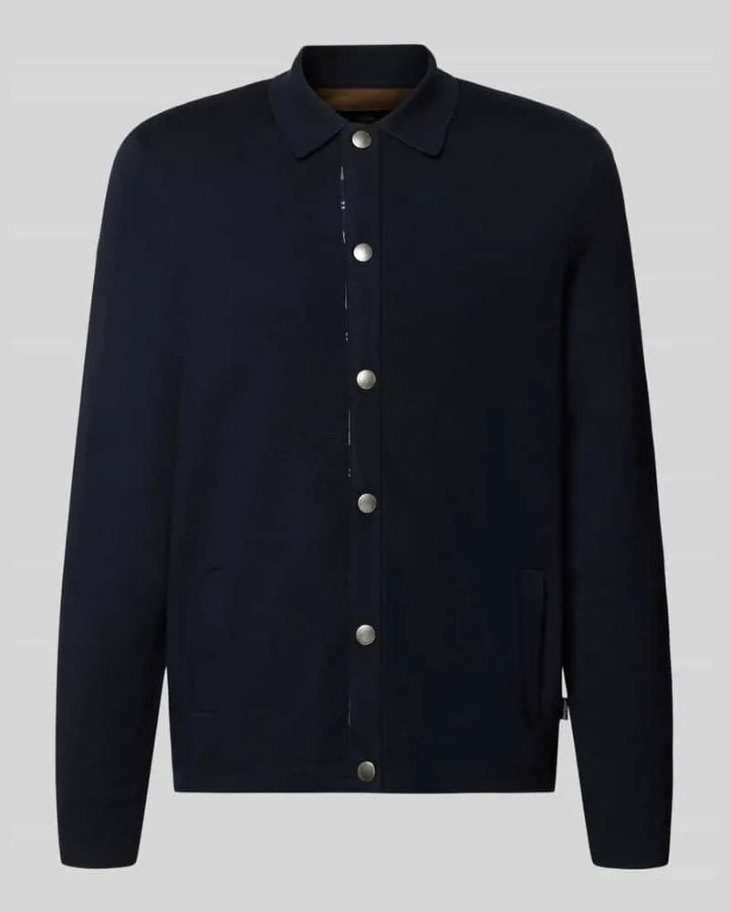 Barbour Regular Fit Strickjacke aus Baumwoll-Mix mit Woll-Anteil Modell 'Florcombe Marine