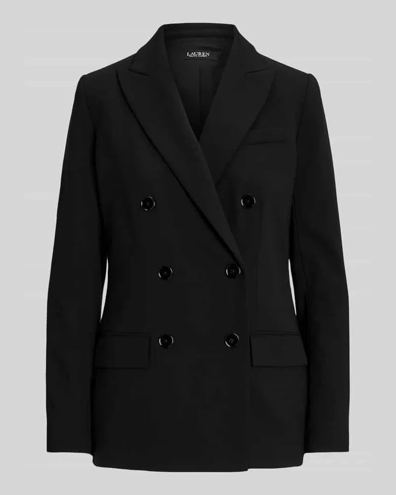 Ralph Lauren Regular Fit Longblazer aus Wolle mit Schulterpolstern Black