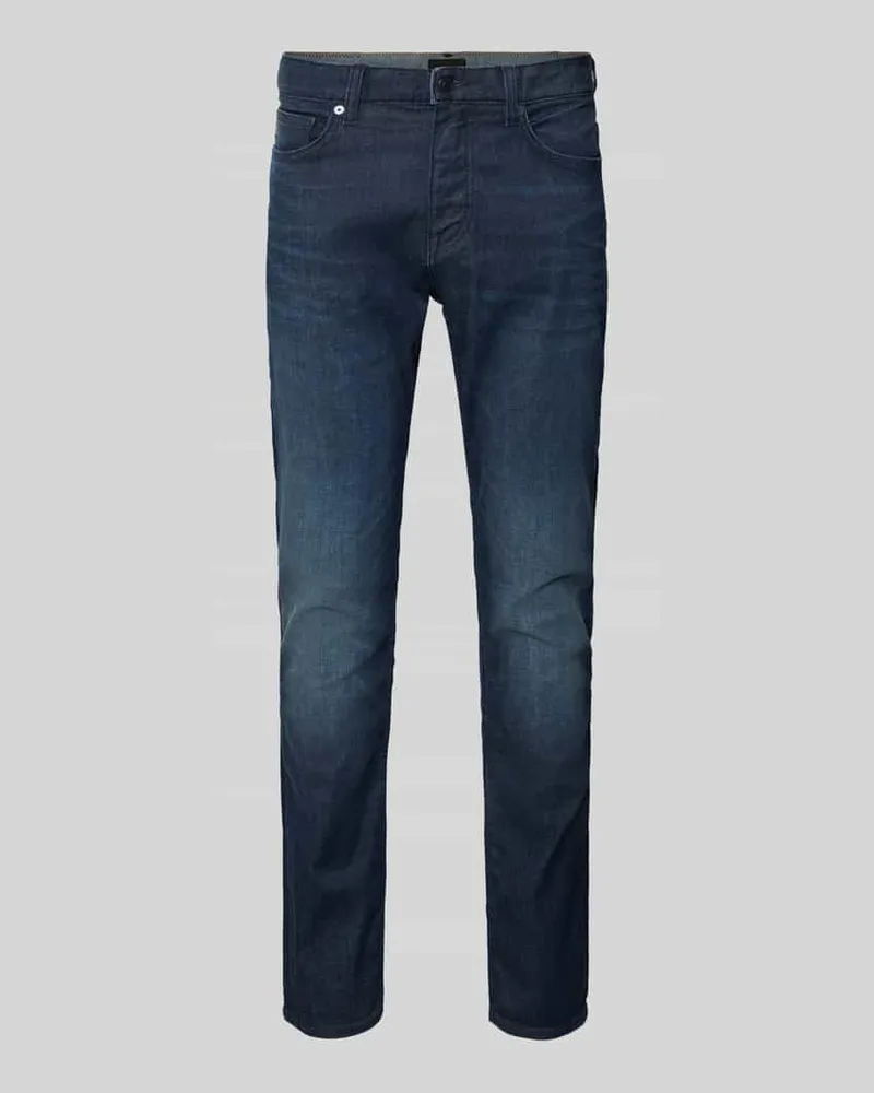 HUGO BOSS Slim Fit Jeans aus Baumwoll-Mix Modell 'DELAWARE BO SHARK Jeansblau