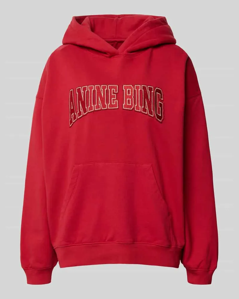Anine Bing Oversized Hoodie aus reiner Baumwolle Hellrot