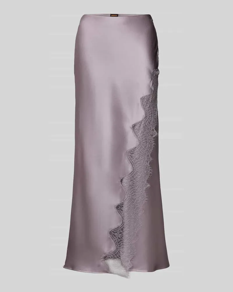 HUGO BOSS Maxi-Rock aus Satin Modell 'VLACE Flieder