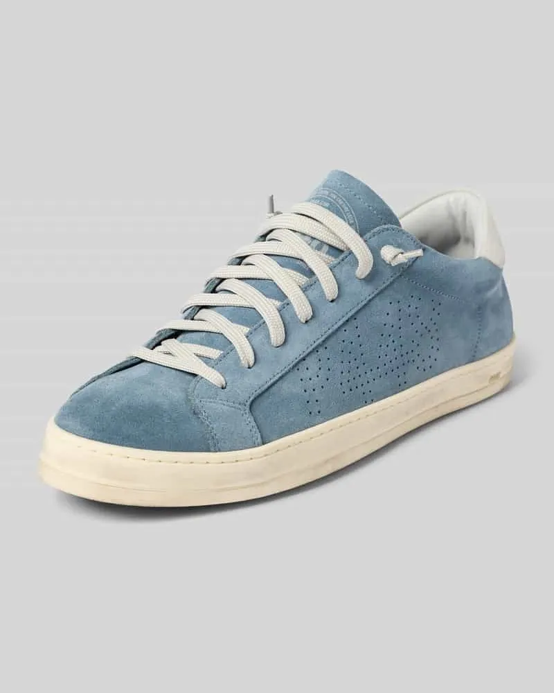 P448 Ledersneaker mit Label-Print Modell 'JOHNDECO Marine