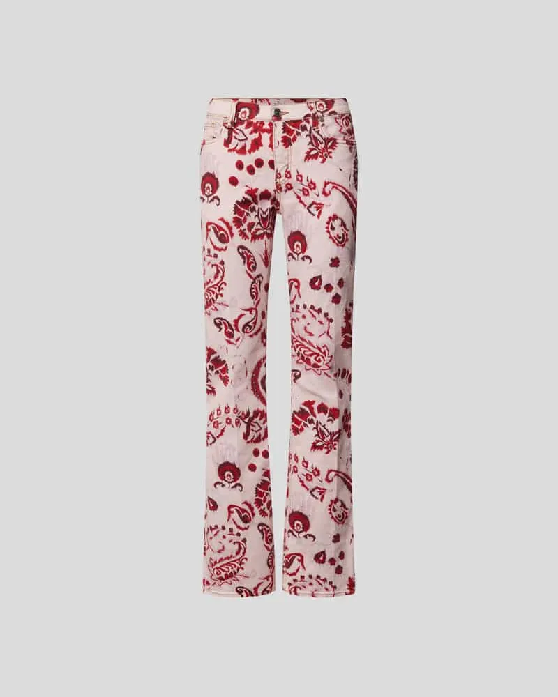 Etro Straight Fit Jeans mit Paisley-Dessin Rot