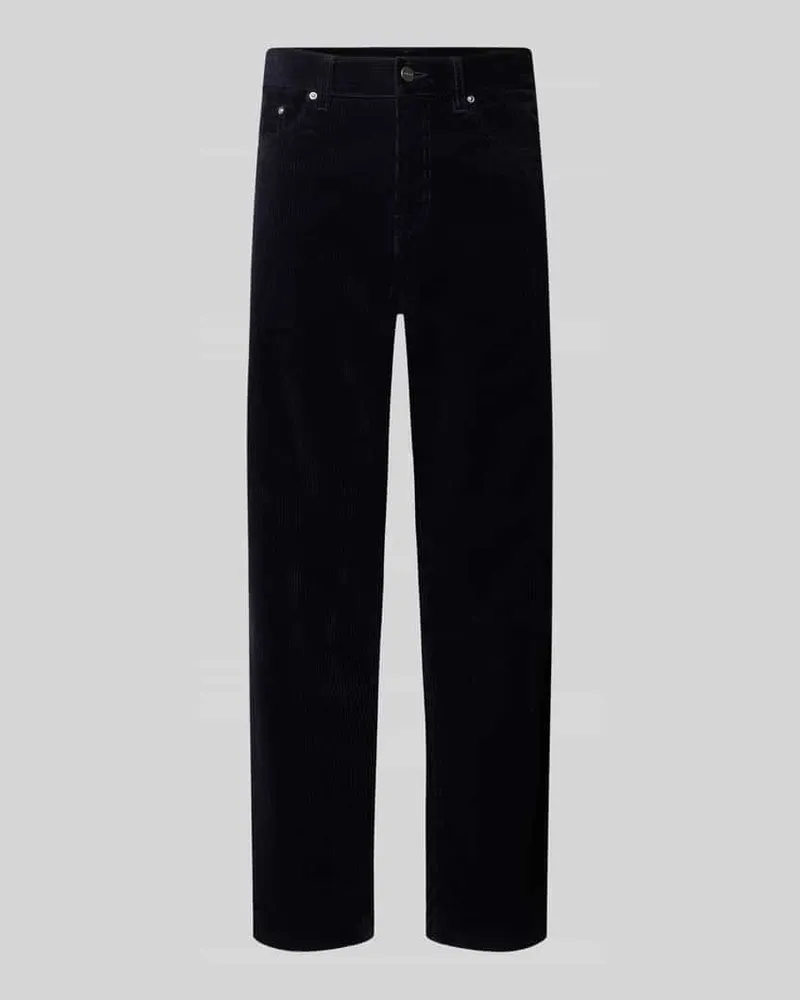 Carhartt WIP Straight Fit Hose aus reiner Baumwolle in Cord-Optik Dunkelblau