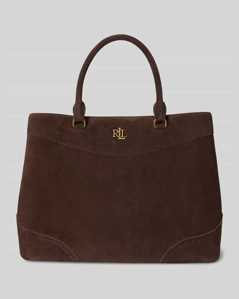 Ralph Lauren Henkeltasche mit Logo-Detail Modell 'MARCY Dunkelbraun