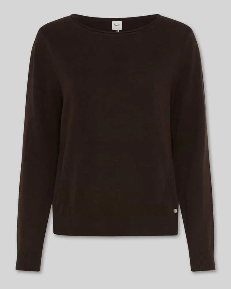 Brax Regular Fit Pullover aus Schurwoll-Kaschmir-Mix Modell 'Lisa Dunkelbraun