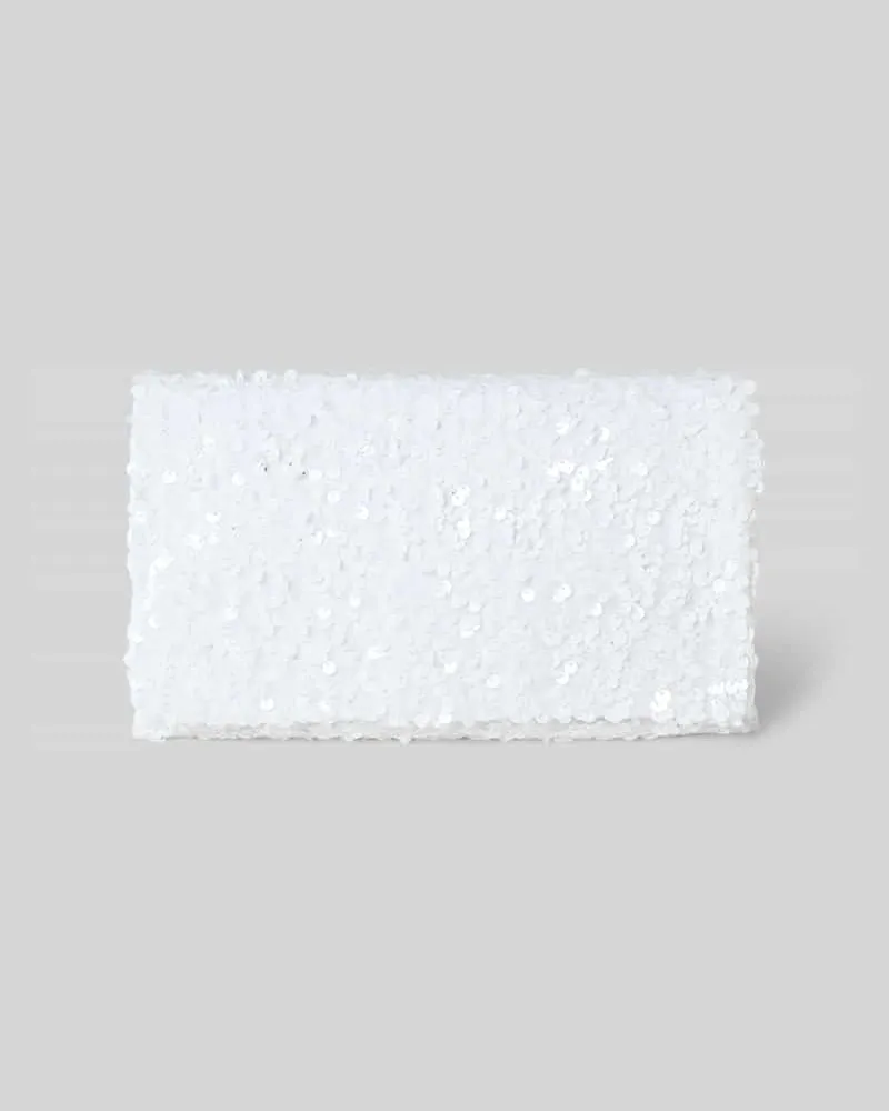 Abro Clutch mit Paillettenbesatz Weiss