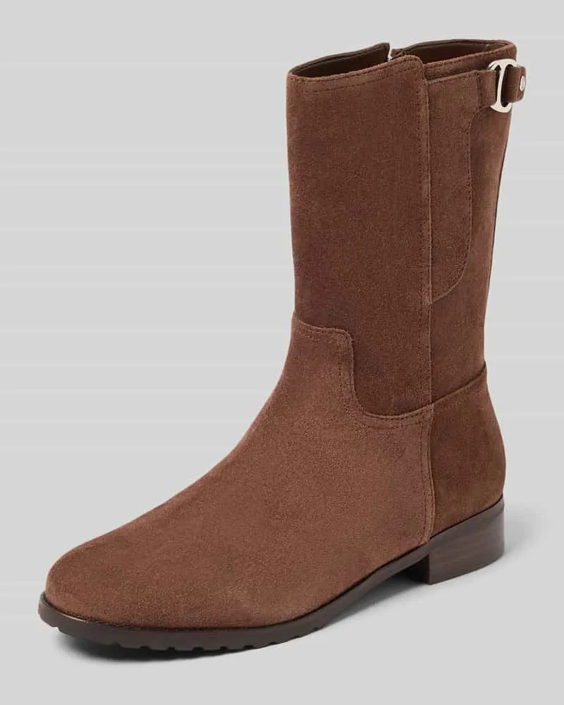 Ralph Lauren Stiefeletten aus echtem Veloursleder Mittelbraun