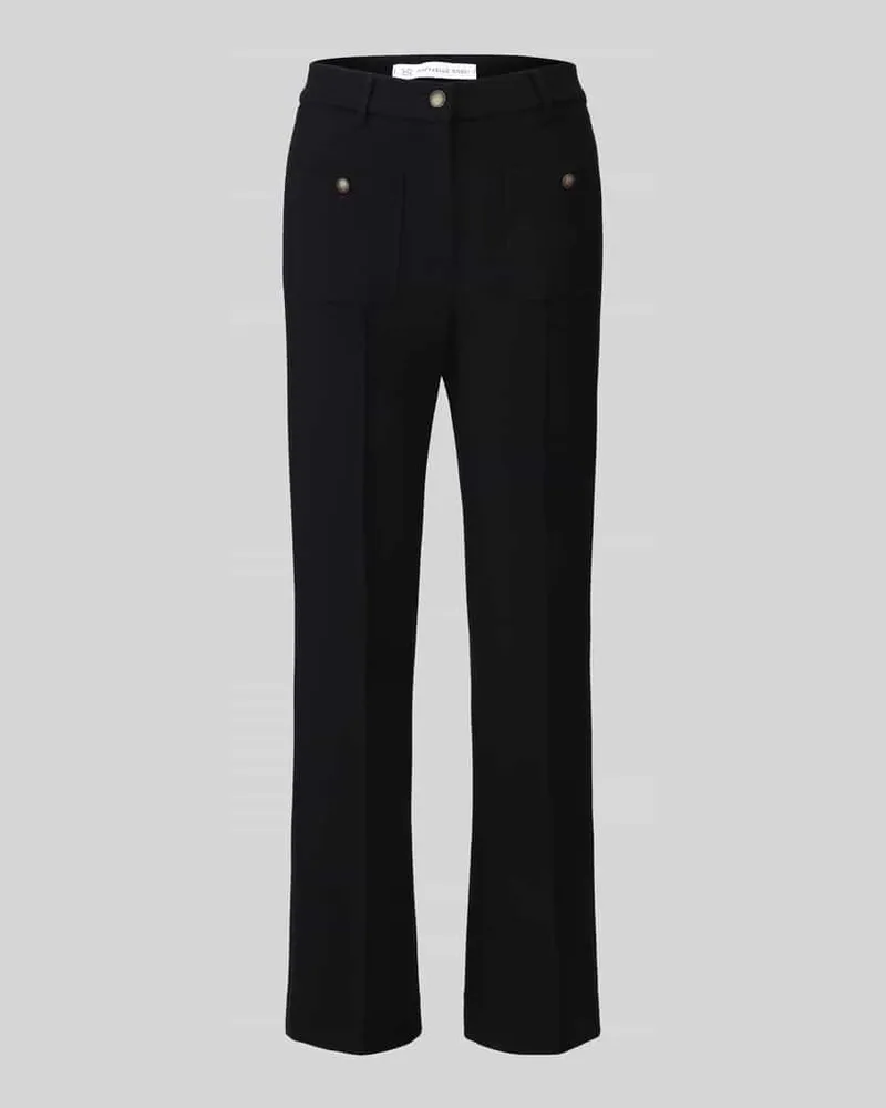 RAFFAELLO ROSSI  Regular Fit Barrel Leg Hose aus Viskose-Mix Modell 'Miley Buttons Black