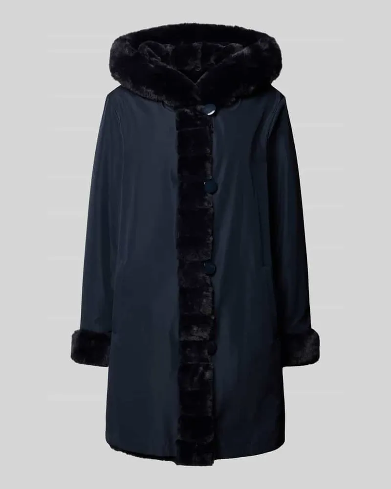 PETITE M. Wendejacke aus Webpelz mit Kapuze und Eingrifftaschen Marine